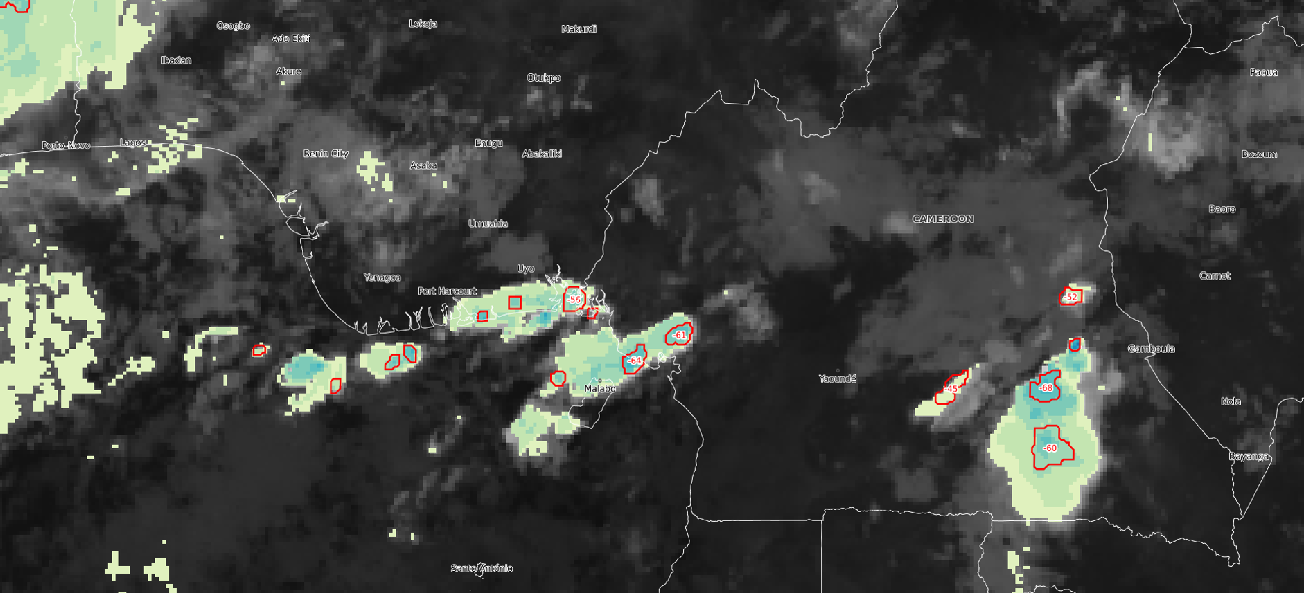 Your case:  Heavy rains caused floods in the streets of Cameroon, Limbe, 19 July 2023